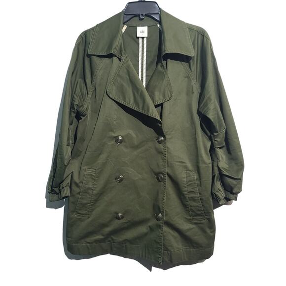 CABI 5478 Green Expedition Jacket Double Breasted Button Coat Size Small - Picture 1 of 7